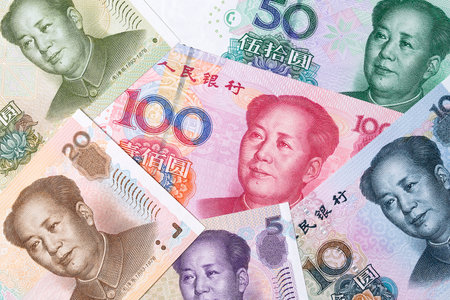 Chinese yuan, a backgroundの写真素材