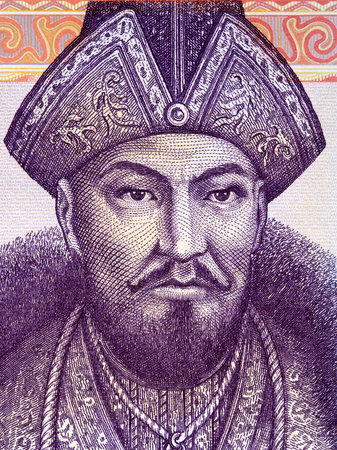 Ablai Khan portrait from Kazakhs moneyの写真素材