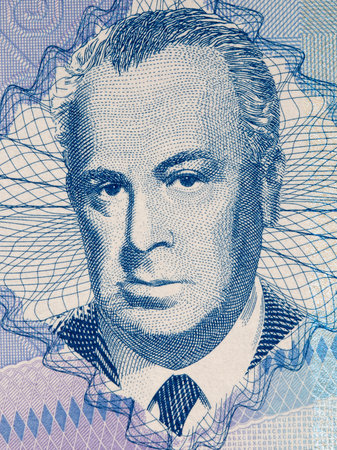 Skender Kulenovic portrait from Bosnia and Herzegovina moneyのeditorial素材