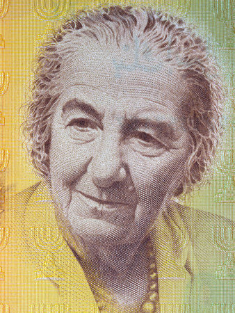 Golda Meir portrait from Israeli moneyのeditorial素材