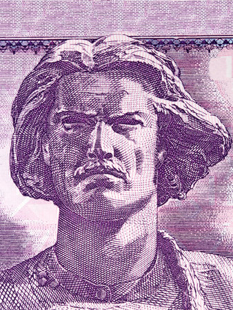 Luftetarit Kombetar portrait from Albanian moneyの写真素材