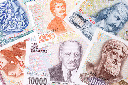 Greek money, a backgroundの写真素材