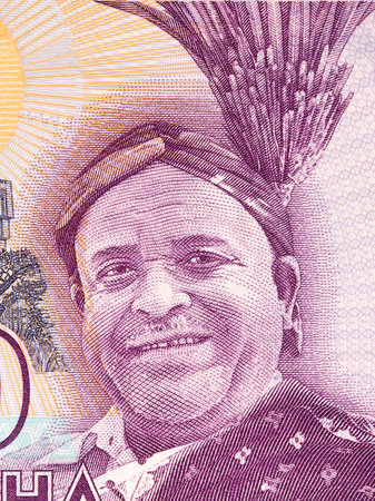 Inkosi ya Makhosi Mâmbelwa II portrait from Malawian moneyの写真素材