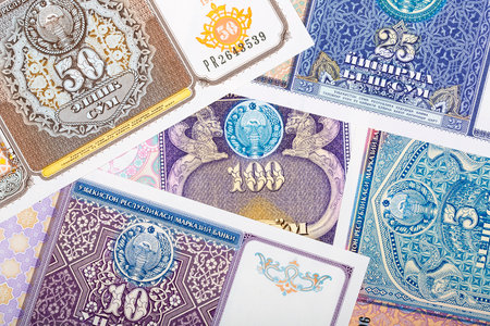 Money from Uzbekistan, a backgroundの写真素材