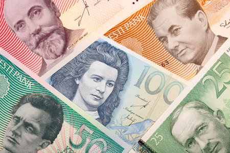 Money from Estonia, a backgroundの写真素材