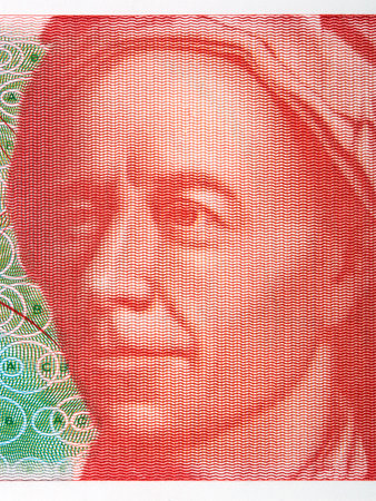 Leonhard Euler portrait from Swiss moneyの写真素材
