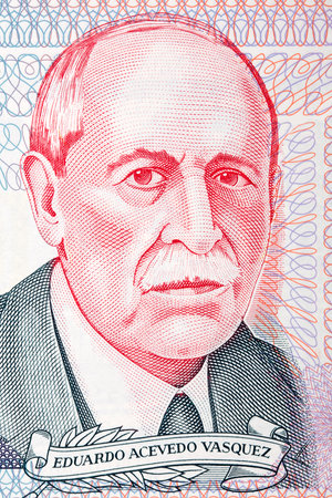 Eduardo Acevedo Vasquez portrait from Uruguayan moneyの写真素材