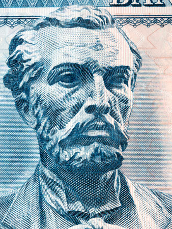 Naim Frasheri portrait from Albanian moneyの写真素材