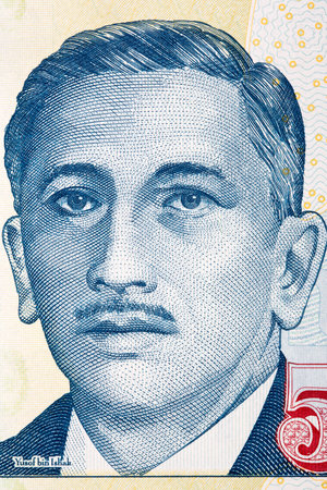 Encik Yusof bin Ishak portrait from Singaporean moneyのeditorial素材