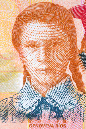 Genovefa Rios portrait from Bolivian moneyの写真素材