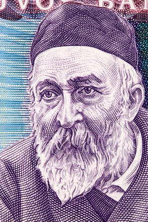 Jonas Jablonskis portrait from Lithuanian moneyの写真素材