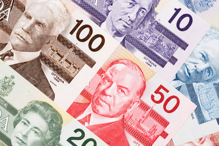 Canadian dollars, a business backgroundの写真素材
