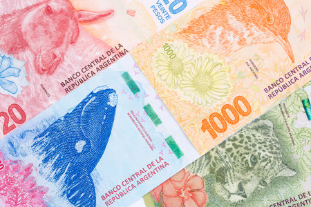 Argentine money, a business backgroundの写真素材