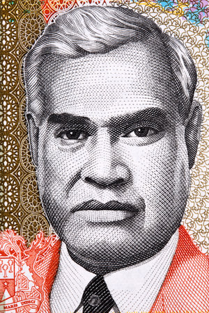 Renganaden Seeneevassen portrait from Mauritian moneyのeditorial素材
