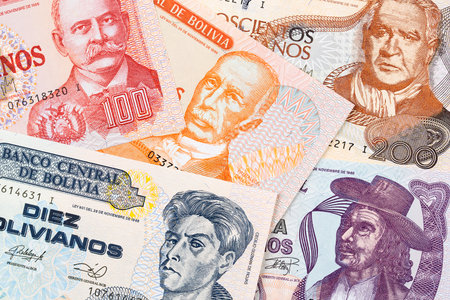 Bolivian money, a business backgroundの写真素材