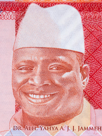 Yahya Jammeh portrait from Gambian moneyの写真素材