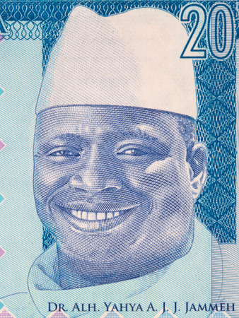 Yahya Jammeh portrait from Gambian moneyの写真素材