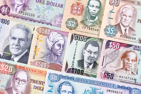 Jamaican money, a business backgroundの写真素材