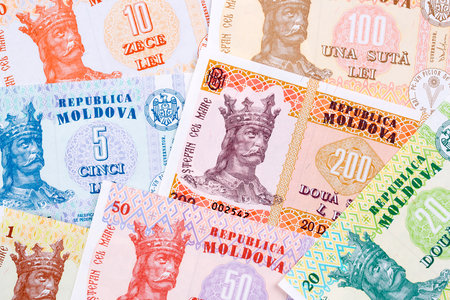 Moldovan money a business backgroundの写真素材