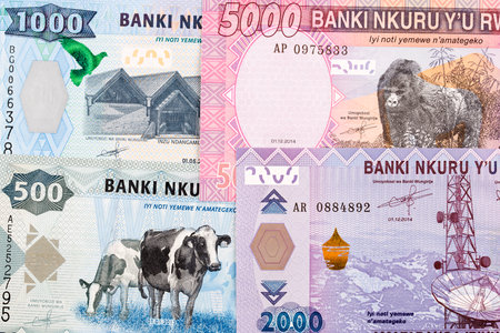 Rwandan money a business backgroundの写真素材