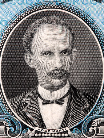 Jose Marti portrait from Cuban moneyの写真素材