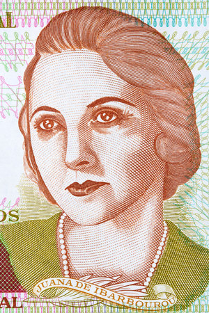 Juana de Ibarbourou portrait from Uruguayan moneyの写真素材