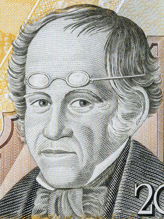 Simon Rodriguez portrait from Venezuelan moneyの写真素材