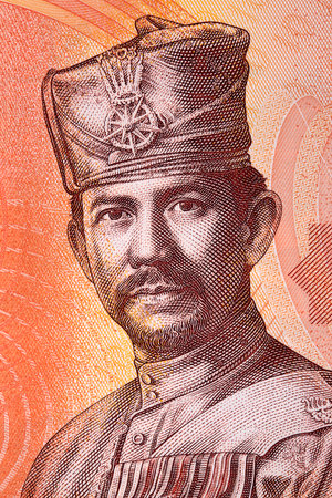 Sultan Hassanal Bolkiah portrait from Brunei moneyの写真素材