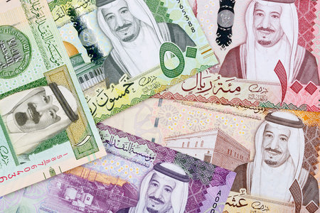Money from Saudi Arabia, a business backgroundの写真素材