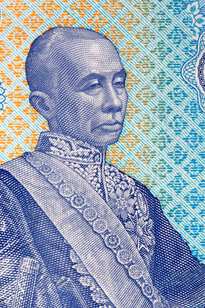 Mongkut Rama IV portrait from Thai moneyの写真素材