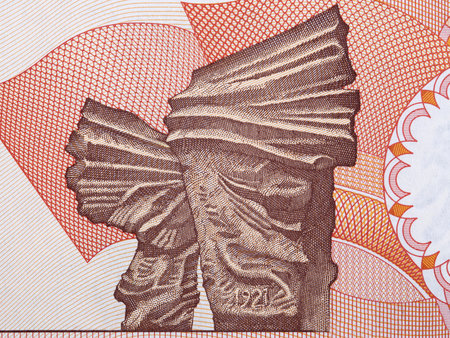 Image of the Silesian Insurgents' Monument from Polish money