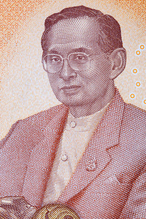Bhumibol Adulyadej - Rama IX, a portrait from Thai moneyの写真素材