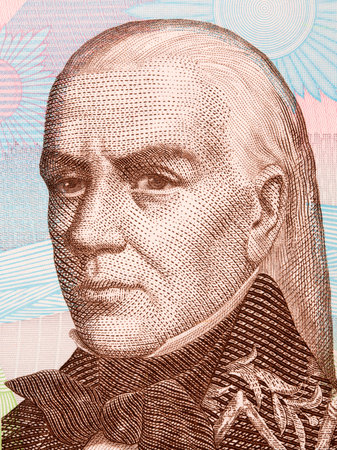 Francisco de Miranda portrait from Venezuelan moneyのeditorial素材
