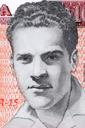 Julio Antonio Mella a portrait from Cuban moneyのeditorial素材