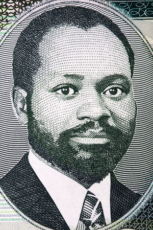 Samora Machel portrait from Mozambican money