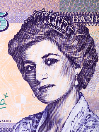 Diana, Princess of Wales a portrait from Welsh collector's moneyの写真素材