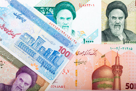 Iranian money - Rial a business backgroundの写真素材