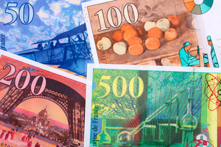 French Francs a business backgroundの写真素材