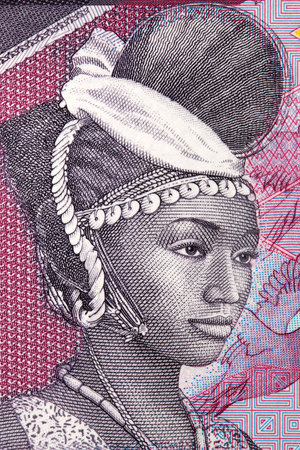 Woman a portrait from Guinean moneyのeditorial素材