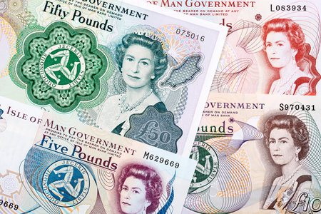 Currency of the Isle of Man a business backgroundのeditorial素材