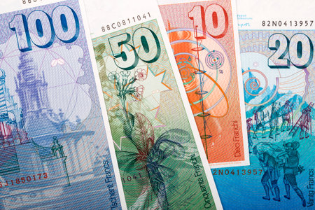 Swiss money - Francs a business background