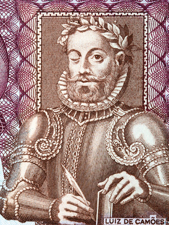 Luis de Camoes a portrait from Angolan moneyのeditorial素材