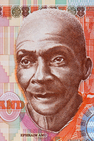 Ephraim Amu a portrait from Ghanaian moneyのeditorial素材