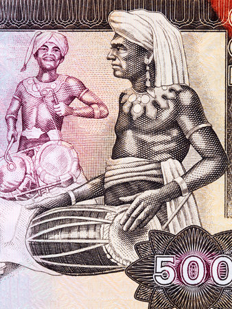 Drummer and dancer a portrait Sri Lankan moneyのeditorial素材