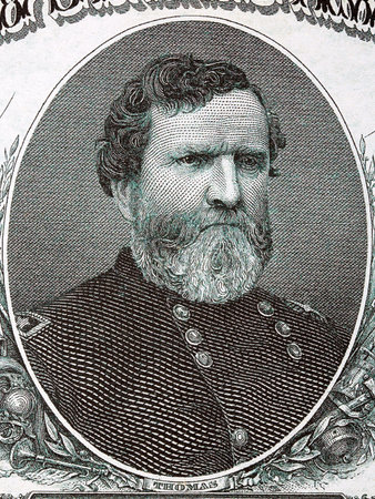 George Henry Thomas a portrait from old American moneyのeditorial素材