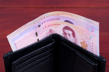 Thai money - baht in the black wallet