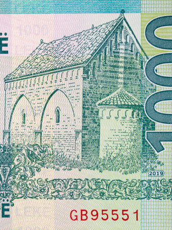 Church in Vau and Dejes from Albanian money