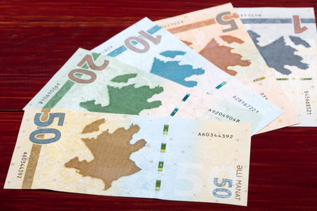 Azerbaijani money - Manat - new series of banknotesの写真素材
