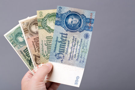 Old German money - Mark a business backgroundの写真素材