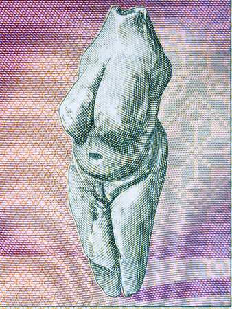 Moravian Venus - old statue from money - korunaの写真素材